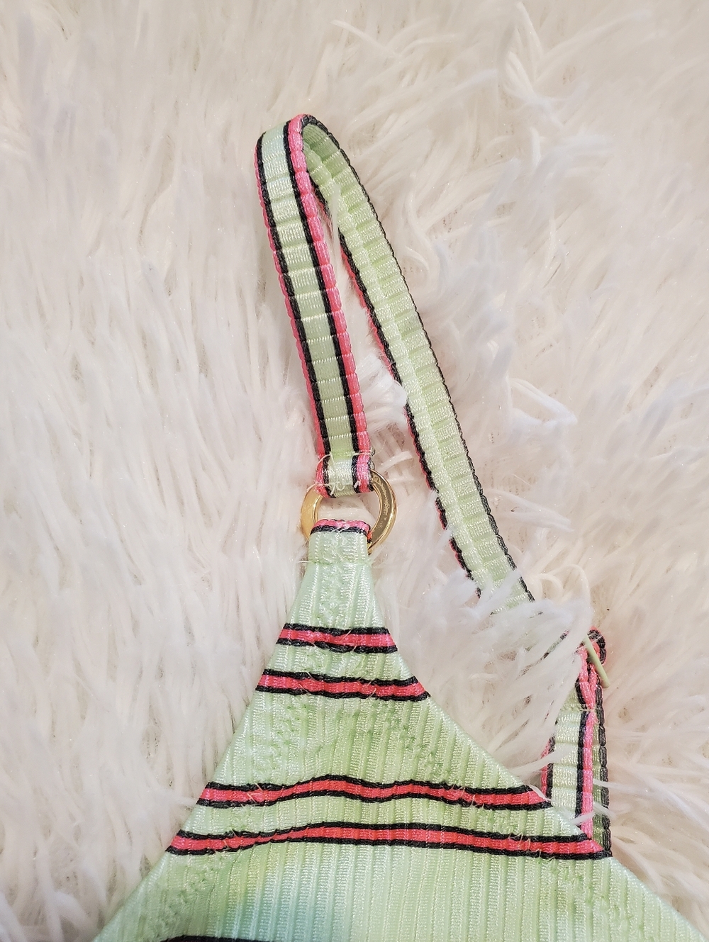 aerie Mint Green Striped Bikini Top - Picture 4 of 8
